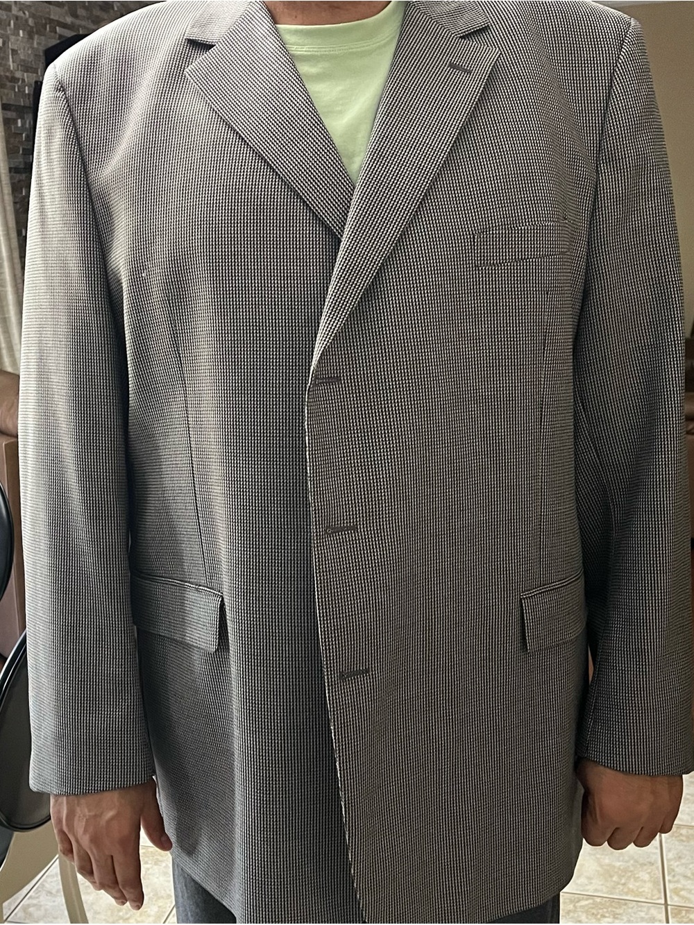 Pronto Uomo Black & White Micro-Check Single-Breasted Blazer